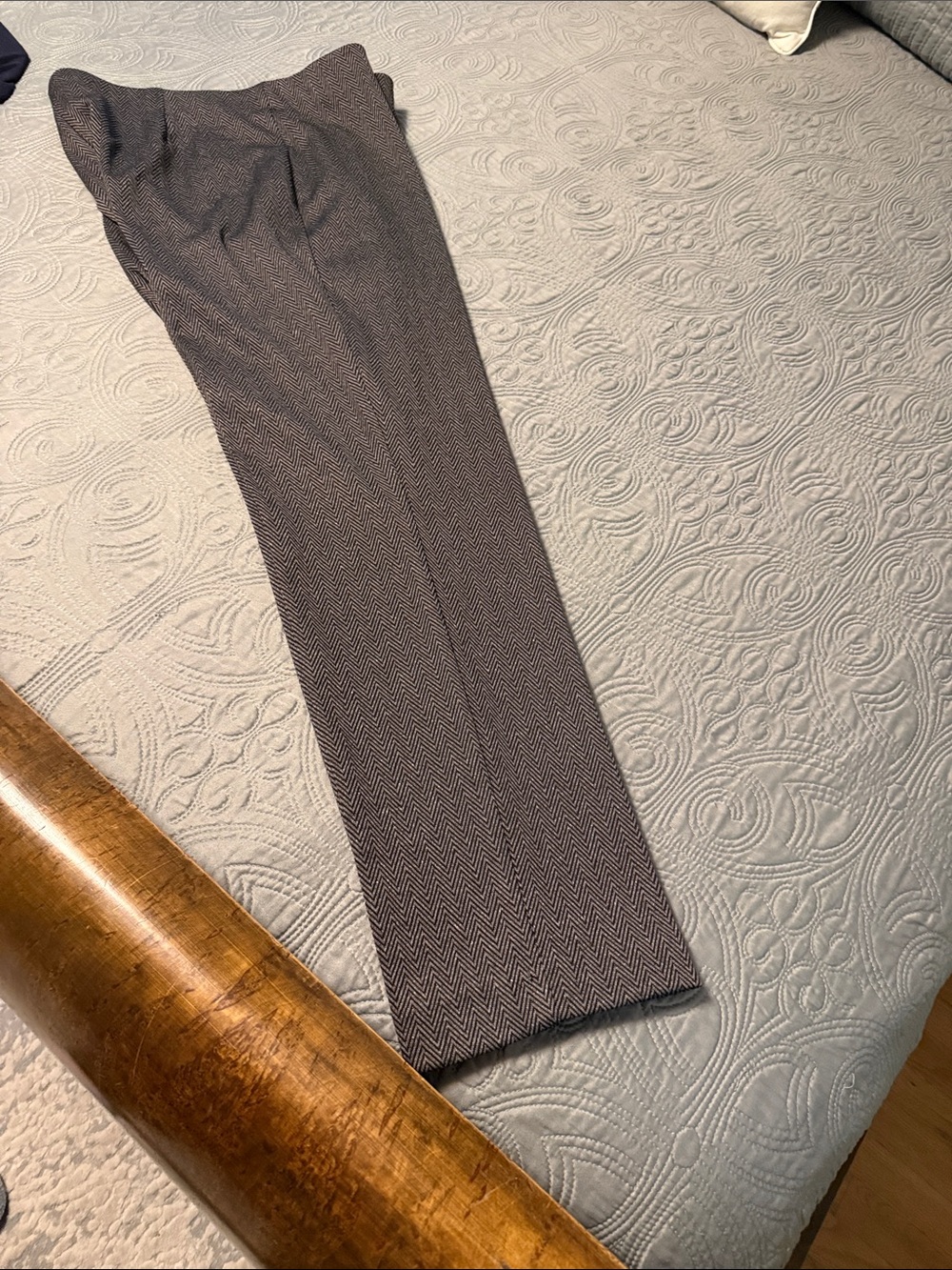 Anne Klein Womens Herringbone Dress Pants - Charcoal